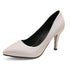 Elegant Silk Pointed Toe Heeled Pumps for Women - Nude Purple Classic Party Wedding Shoes